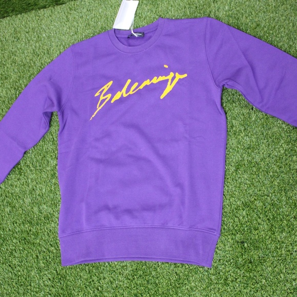 Other - Balenciaga Purple And Yellow Written Men Sweatshir Other - Balenciaga Purple And Yellow Written Men Sweatshir